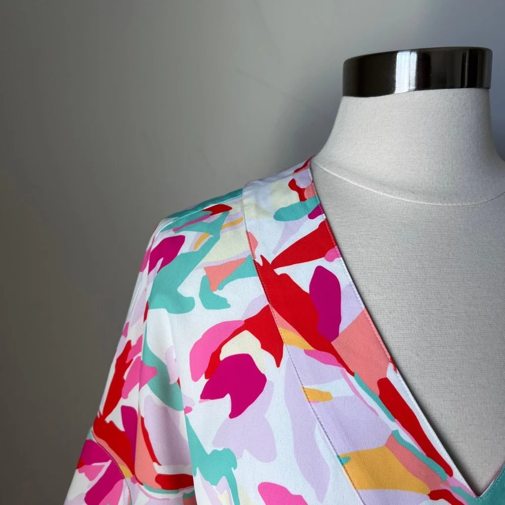 CROSBY by Mollie Burch Shine Your Bright V Neck Kimono Sleeve Top Women's Medium